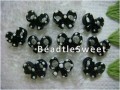 Black Ribbon with polka dots nail accessory