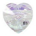 Swarovski 5942 Large Hole Heart Bead Crystal AB 14mm