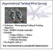 Jewelry Making Course :Asymmetrical Twisted Wire Earring Workshop