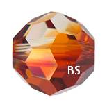 Swarovski 5900 Large Hole Round Bead Crystal Red Magma 14mm